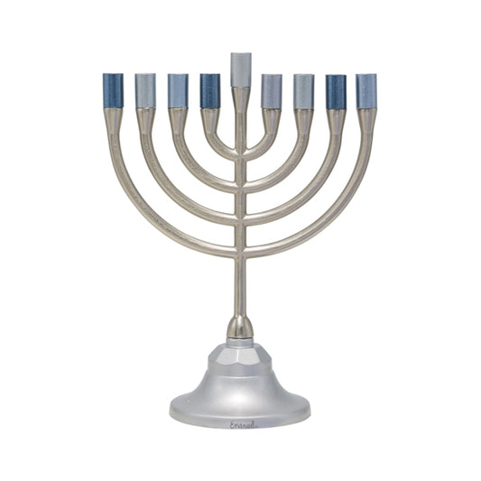 חנוכיה קלאסית + קנים - אפור