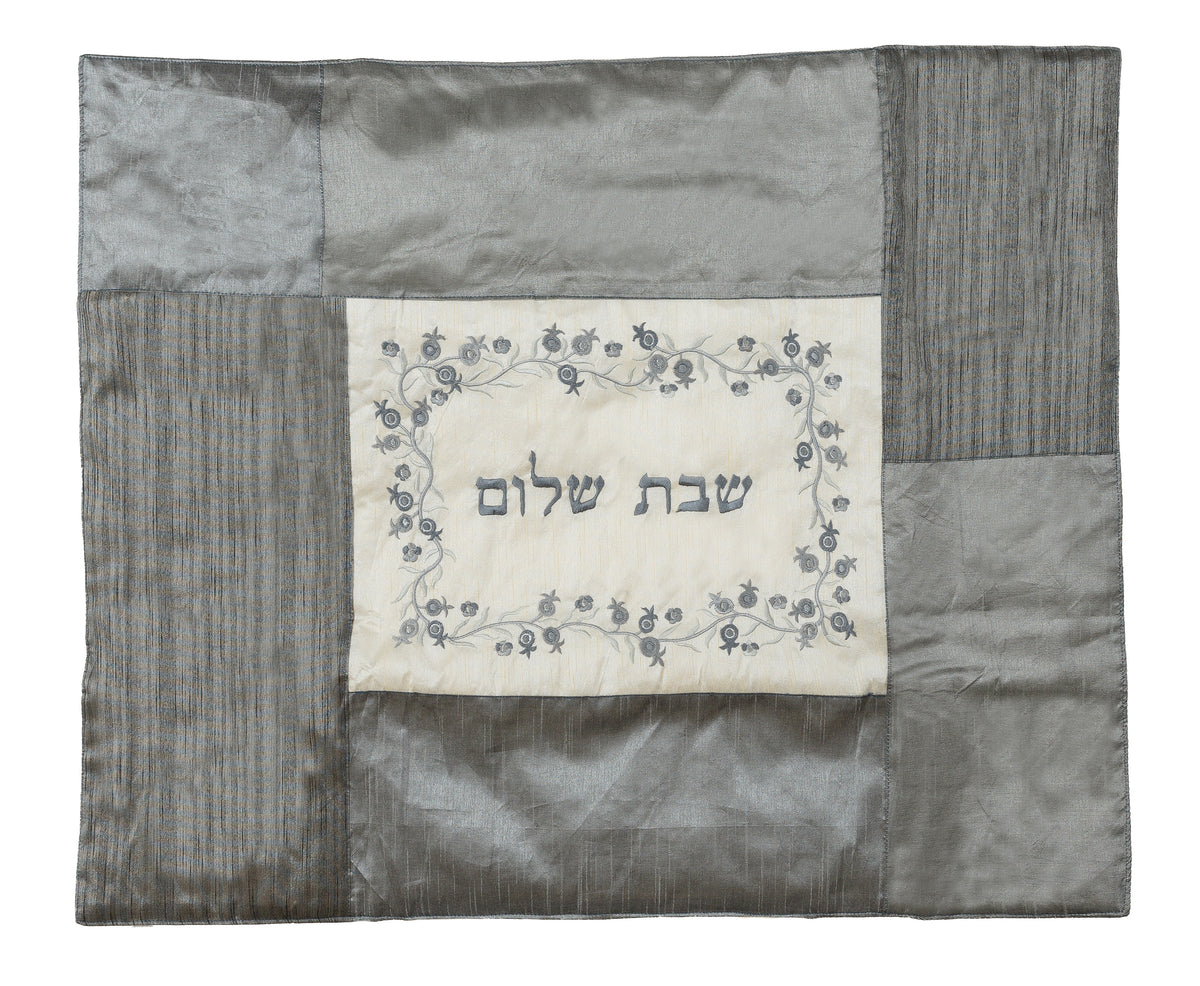 כיסוי פלטה רקום - כסף