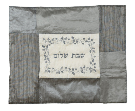 כיסוי פלטה רקום - כסף