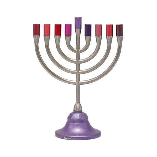 חנוכיה קלאסית + קנים - בורדו