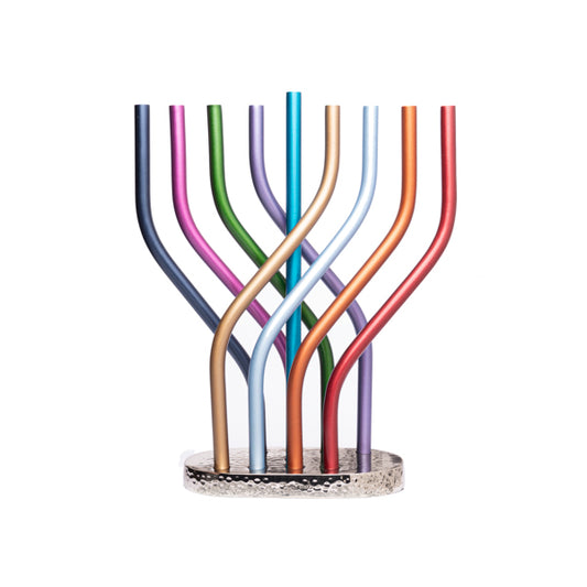 Hanukkah Menorah - Flame - Multicolor – Model EMN-0850
