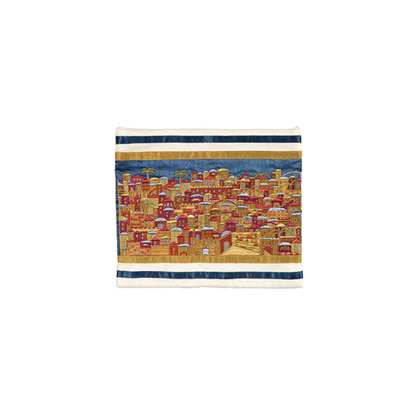 Tefillin Bag - Full Embroidery - Jerusalem - Multicolor – Model EMN-2192