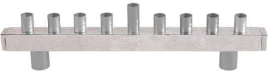 Hanukkah Menorah - Strip + Hammer Work - Aluminium