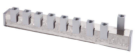 Hanukkah Menorah - Sqaures + Hammer Work - Matt