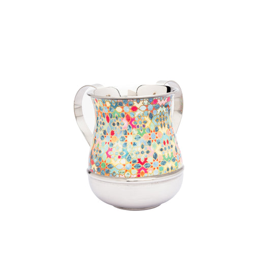 Netilat Yadayim Cup - Metal + Design - Abstract Multicolor