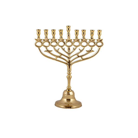 חנוכיה נחושת - 24 ס״מ - רימונים