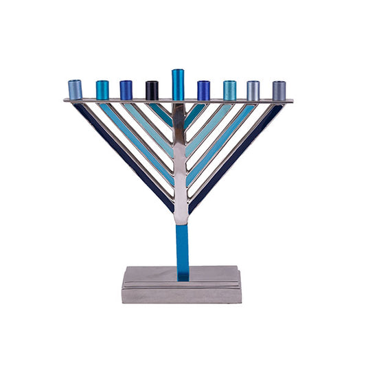 Samll Hanukkah Menorah - Chabad - Blue