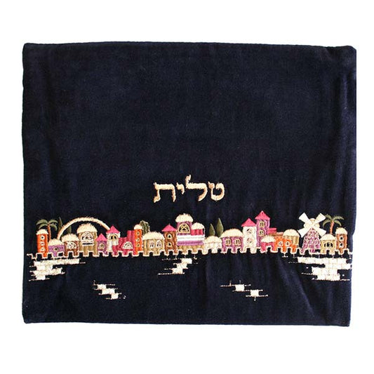 תיק טלית - קטיפה - ירושלים - צבעוני