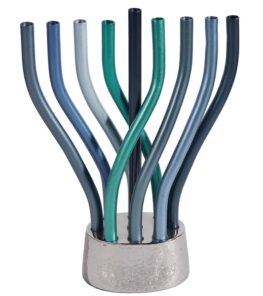 Hanukkah Menorah - Flame - Blue – Model EMN-1015