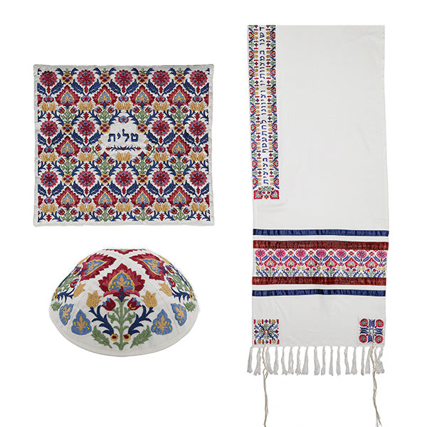 Tallit - Full Embroidery - Antique Design - Multicolor