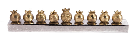Hanukkah Menorah - Pomegranates - Gold