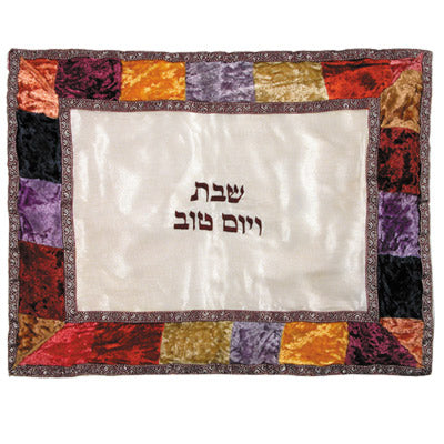 כיסוי חלה אורגנזה + קטיפה - צבעוני + בורדו
