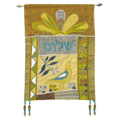 תליון קיר-שלום עברית - זהב