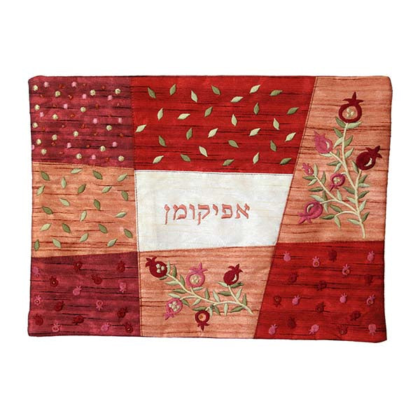 כיסוי אפיקומן - אפליקציה + רקמה - בורדו