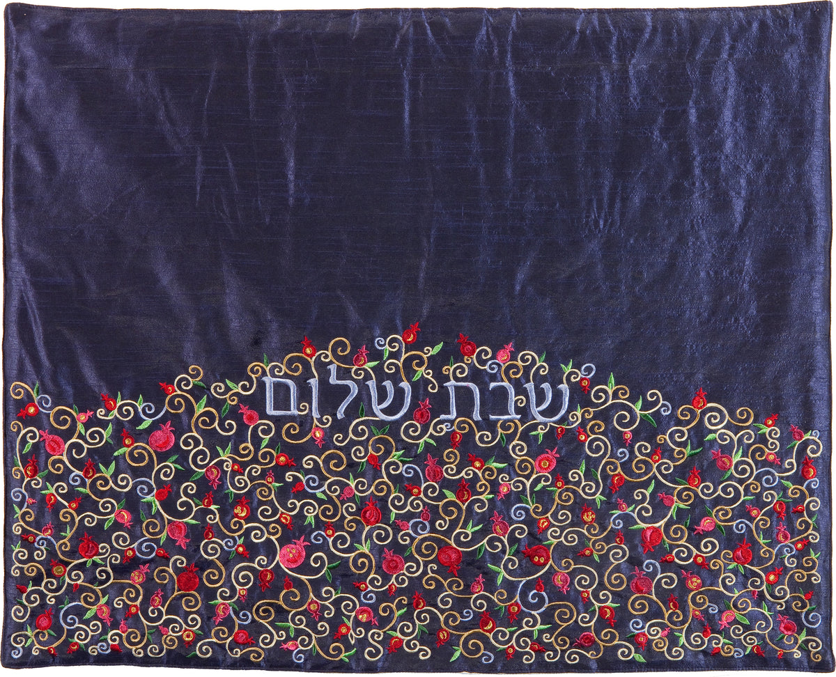 כיסוי פלטה רימונים - צבעוני על כחול