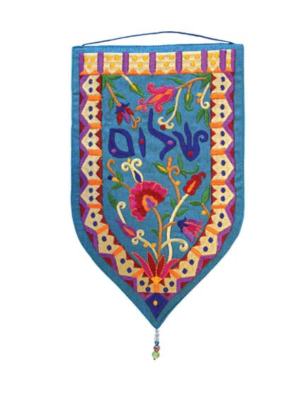 מתלה לקיר צורה מיוחדת - קטן - שלום - כחול