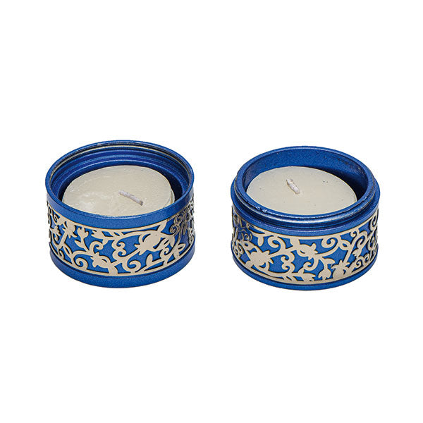 Travel Candlesticks + Metal Cutout Blue