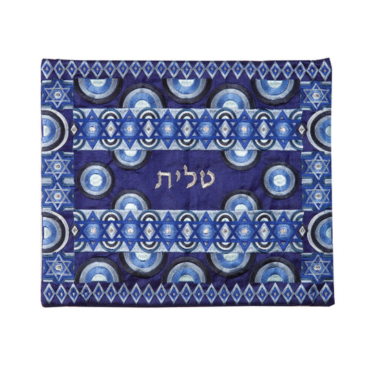 תיק טלית - רקמה מלאה - כחול