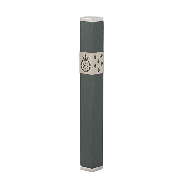 Pomegranate Mezuzah with Shin, 12 cm - Gray