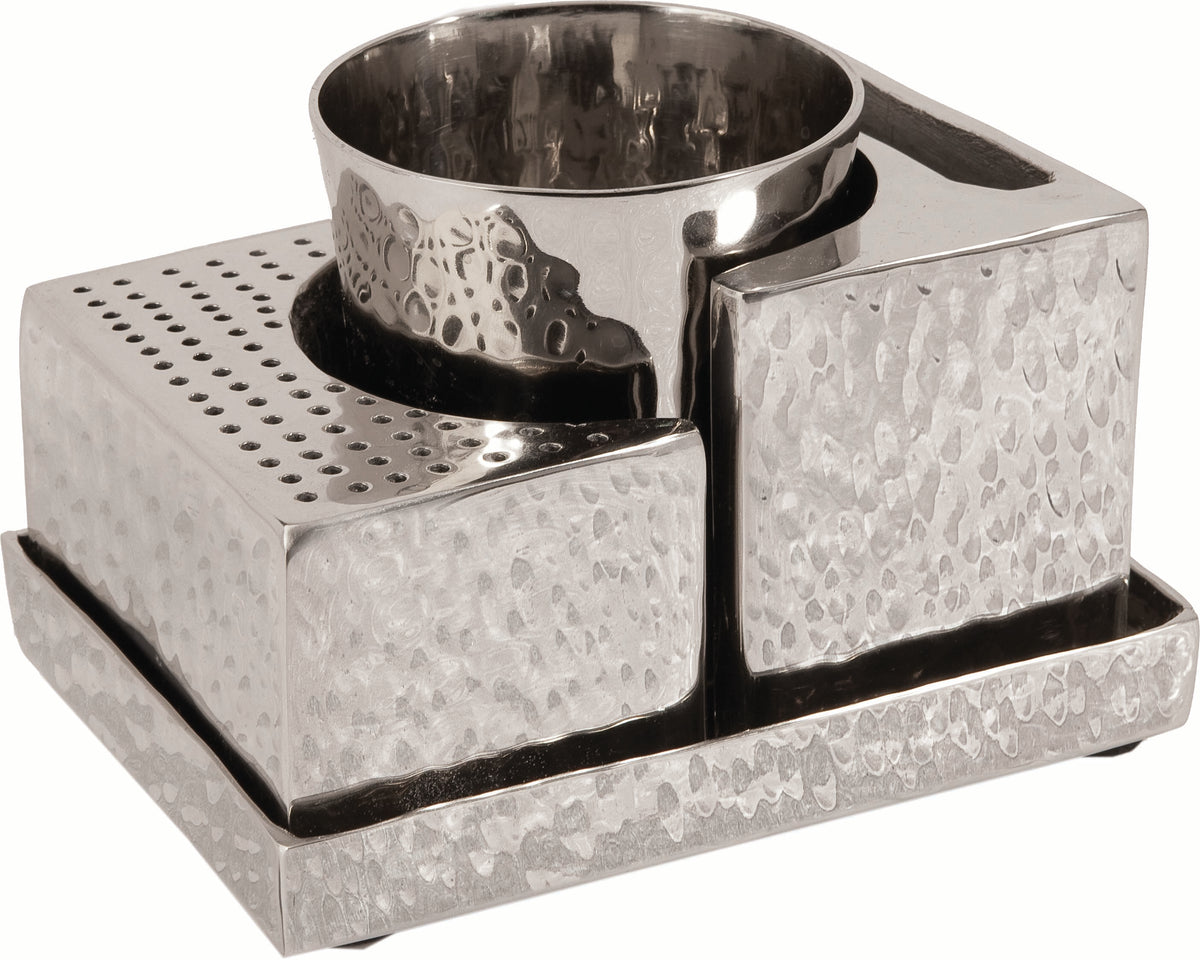Havdallah Set - Comes Apart - Hammer Work - Silver