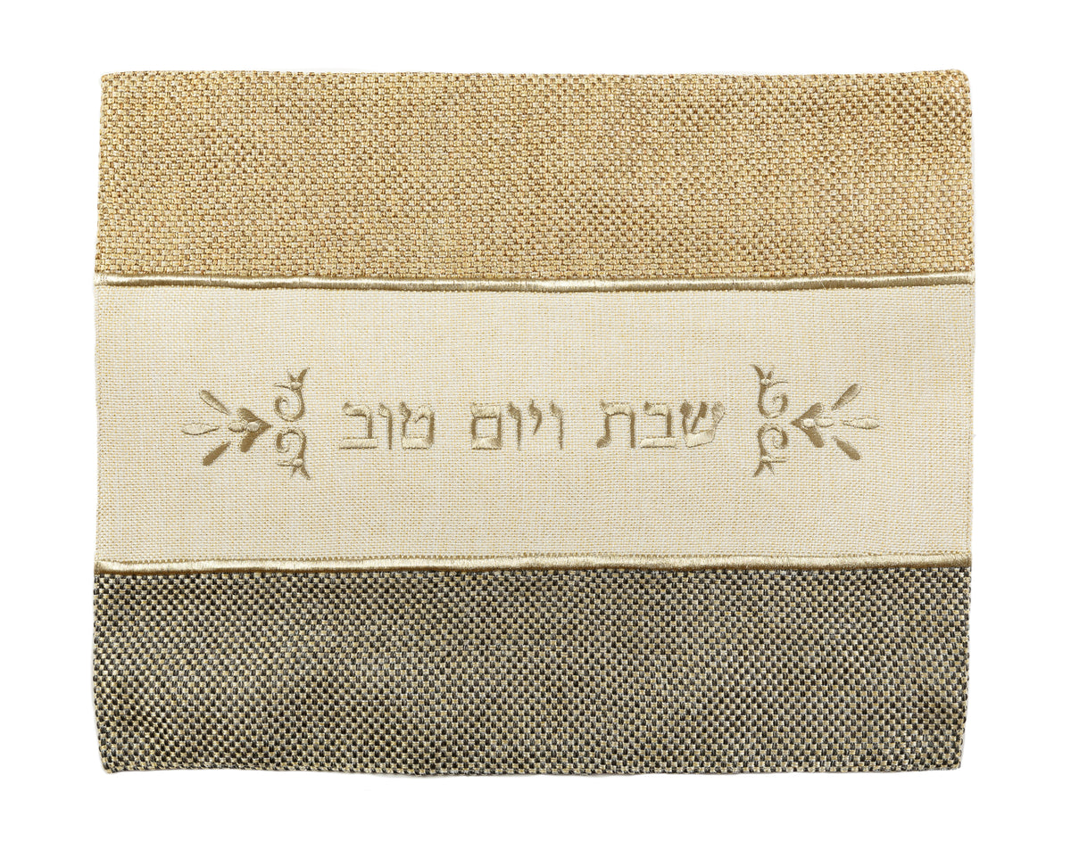 כיסוי חלה - בדים עבים - פשתן - שחור וחום