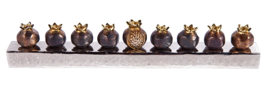 Hanukkah Menorah - Pomegranates - Copper