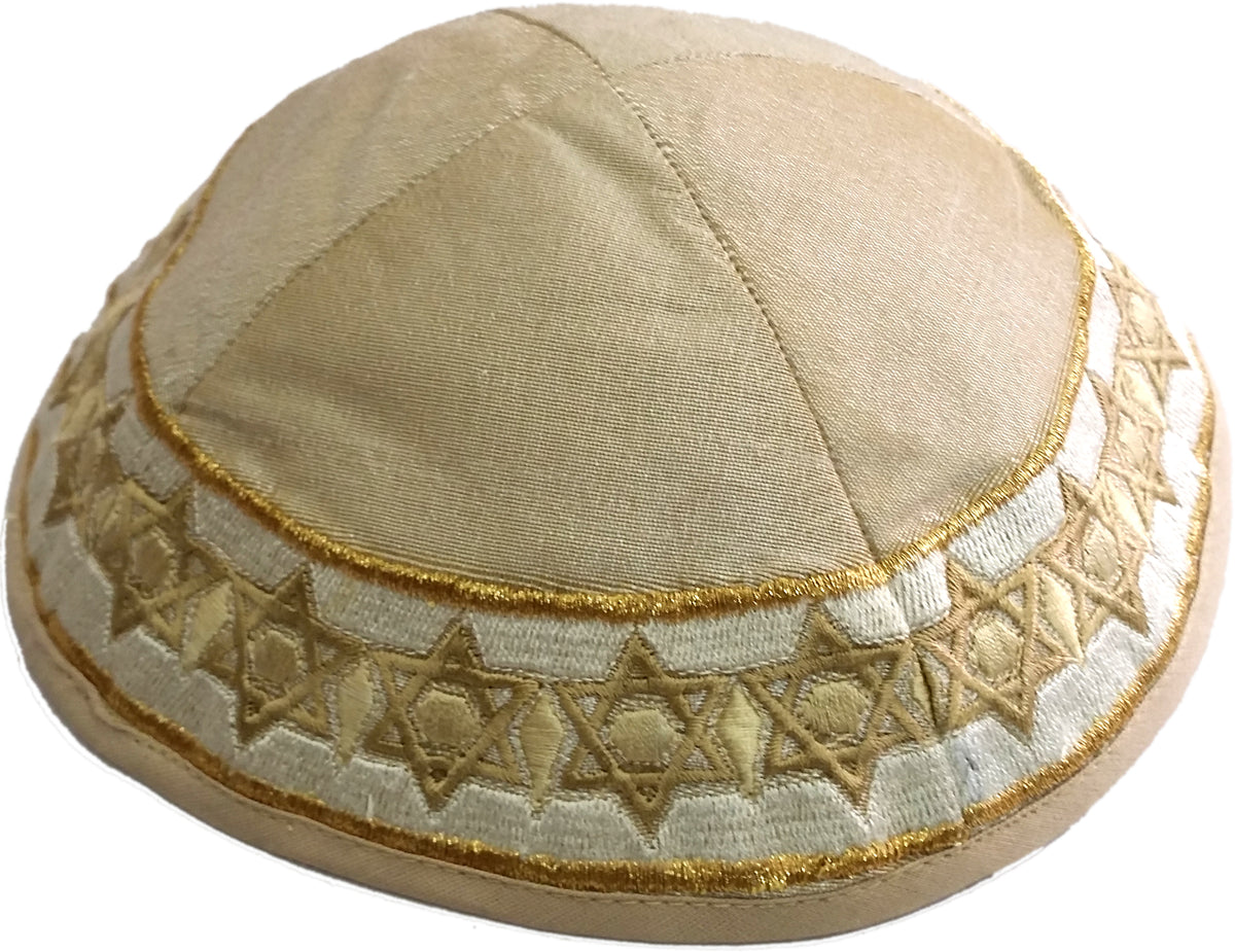 כיפה רקמה - מגן דוד - זהב