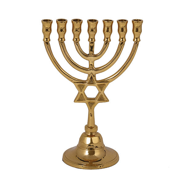 מנורה נחושת 24 ס״מ מגן דוד