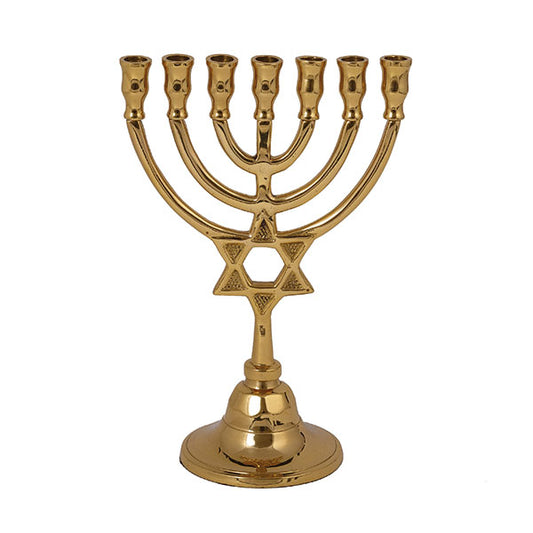 מנורה נחושת 24 ס״מ מגן דוד