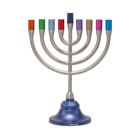 חנוכיה קלאסית + קנים - צבעוני