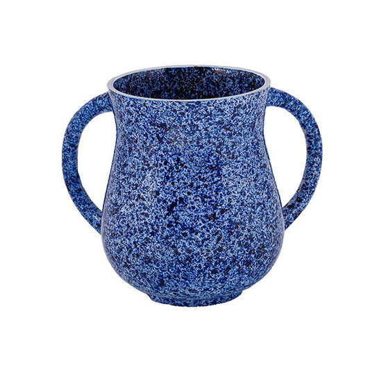 Small Netilat Yadayim Cup - Marble Coated - Dark Blue