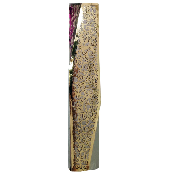Mezuzah - Geometric - Hammer Work + Brass