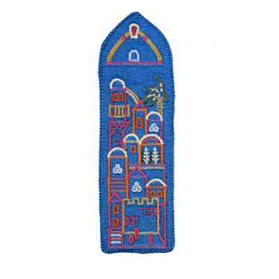 סימניה רקומה - ירושלים כחול