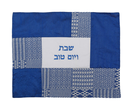 Challah Cover - Fabric Collage- Blue