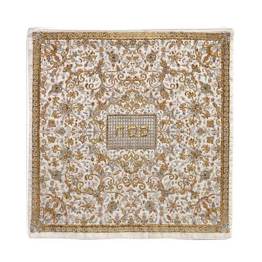 כיסוי מצה - רקמה מלאה - כסף וזהב
