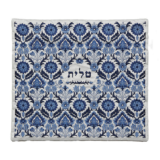 תיק טלית - רקמה מלאה - דוגמא עתיקה - כחול