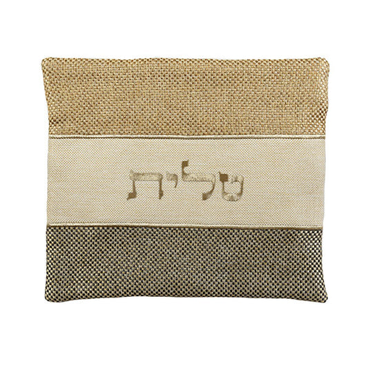 תיק טלית - בדים עבים - שחור וחום + פשתן