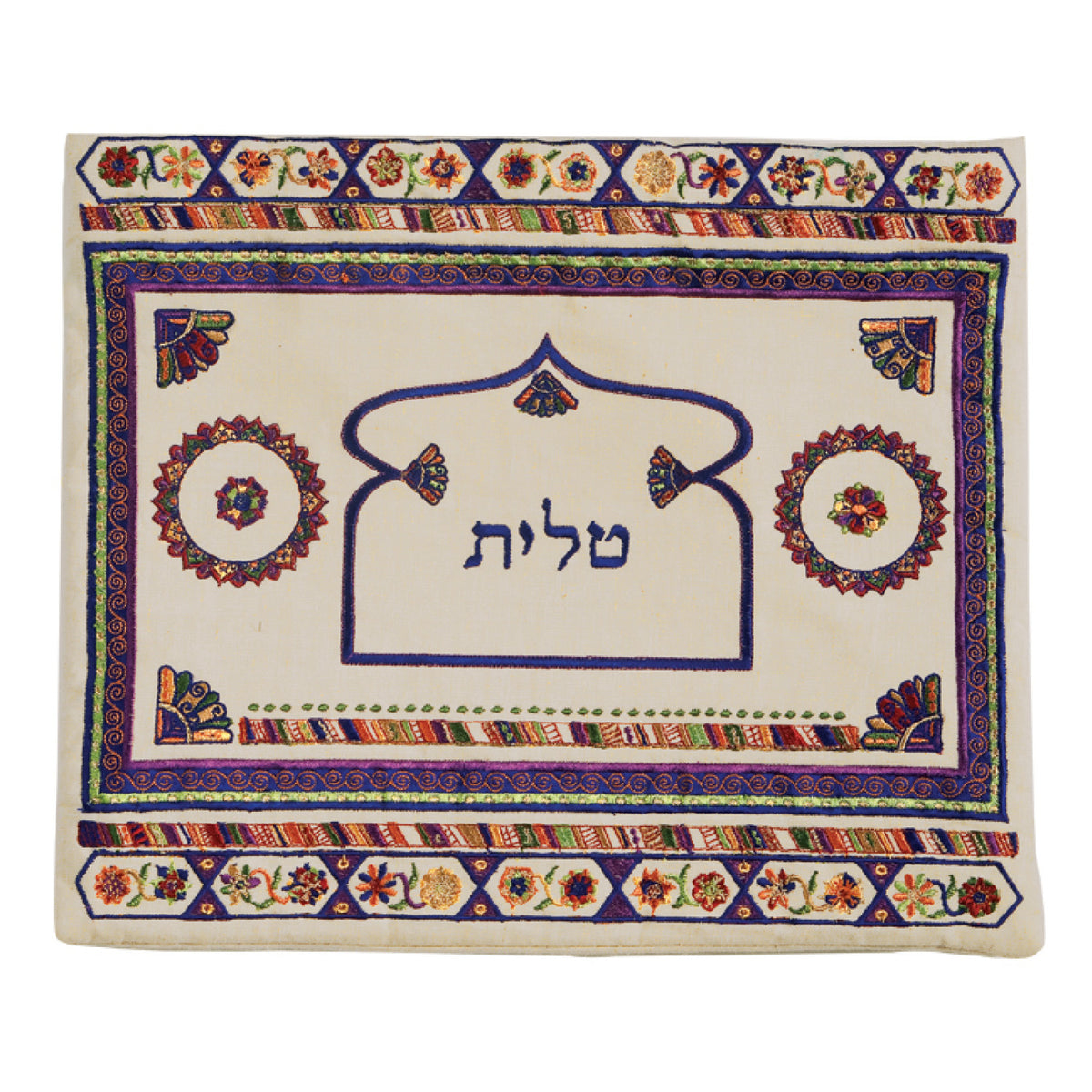תיק טלית - פשתן + רקמה - כהה