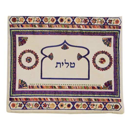 תיק טלית - פשתן + רקמה - כהה