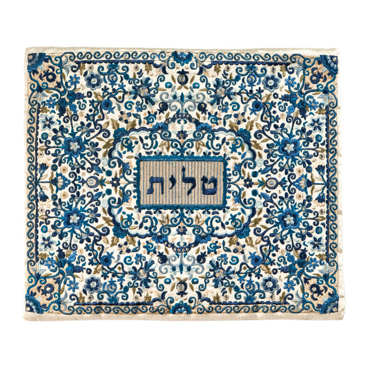 תיק טלית - רקמה מלאה - כחול