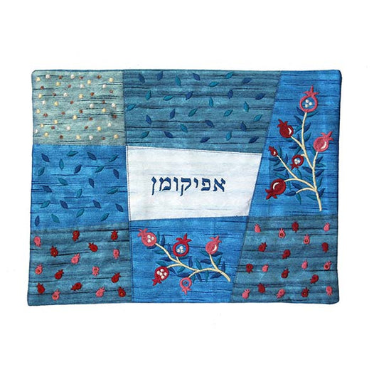כיסוי אפיקומן - אפליקציה + רקמה - כחול