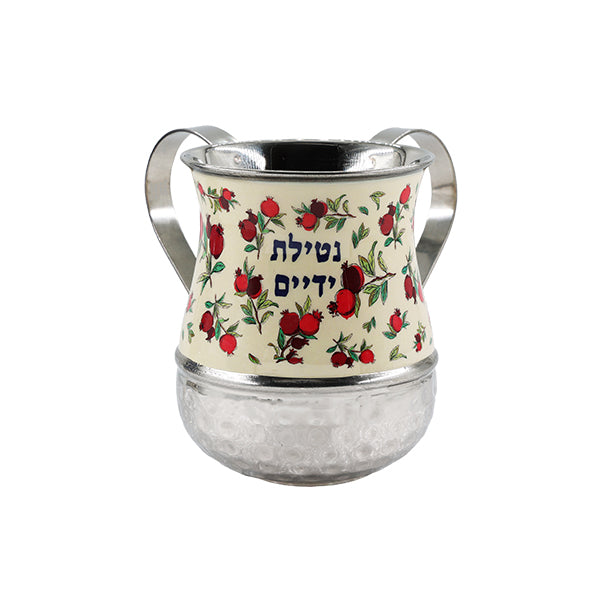 נטלה מתכת + דוגמא - רימונים עם רקע לבן