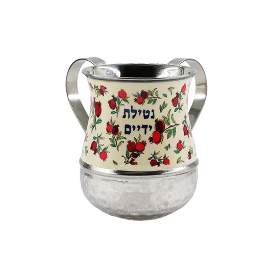 נטלה מתכת + דוגמא - רימונים עם רקע לבן