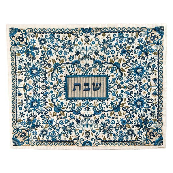 כיסוי חלה - רקמה מלאה - כחול