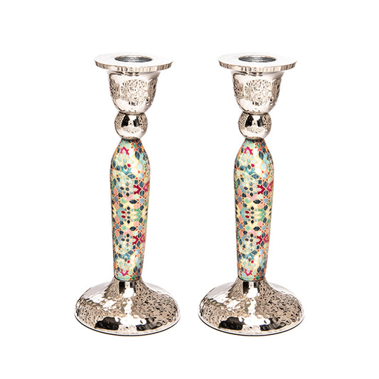 Tall Candlesticks - Diamonds Multicolor