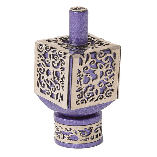Large Dreidl + Metal Cutout - Pomegranates - Purple