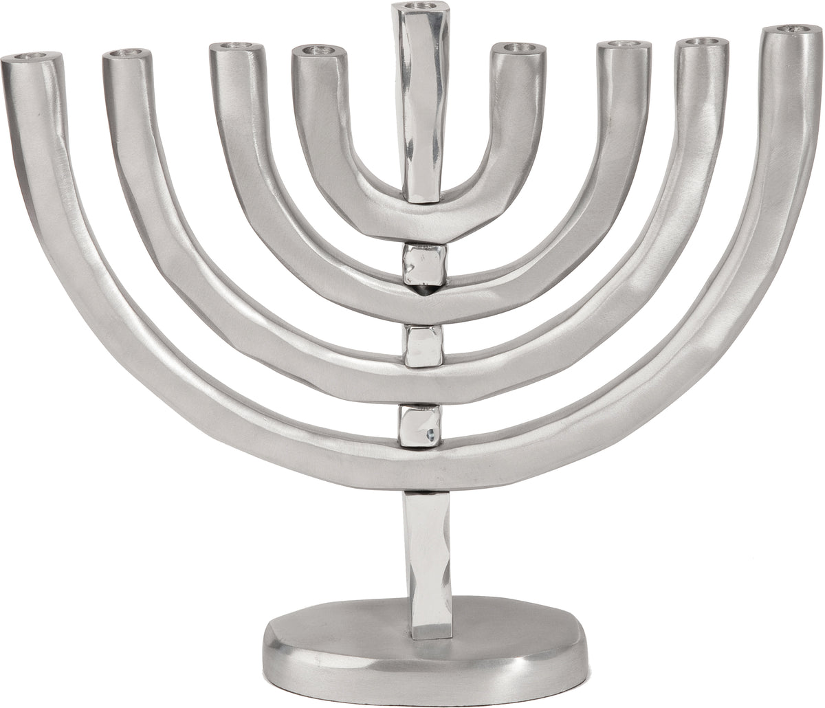 חנוכיה 9 קנים - אלומיניום טבעי