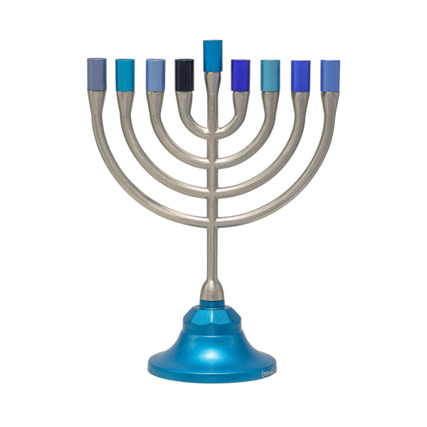 חנוכיה קלאסית + קנים - כחול
