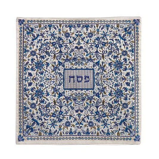 כיסוי מצה - רקמה מלאה - כחול