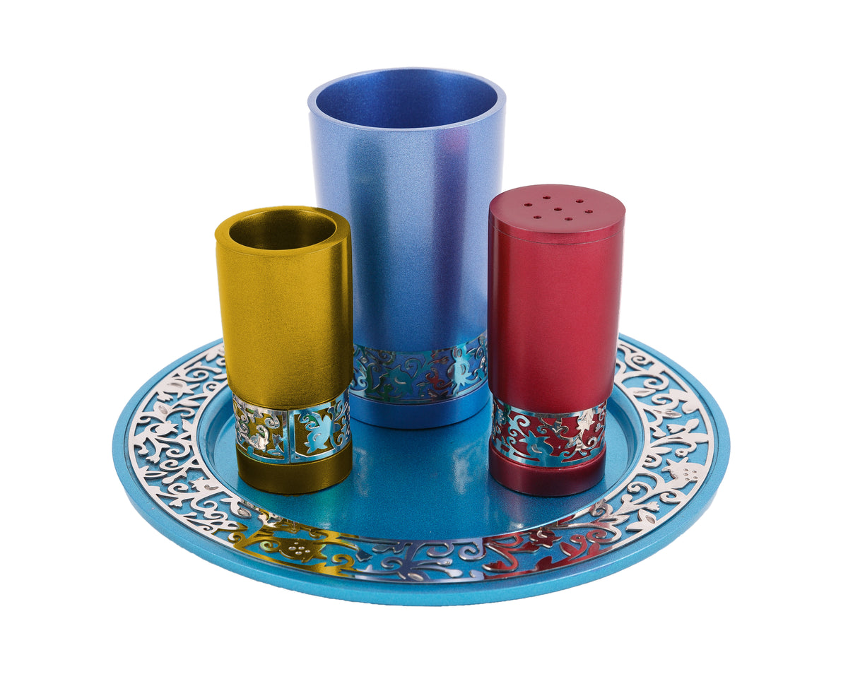 Havdallah Set + Metal Cutout Pomegranates - Multicolor